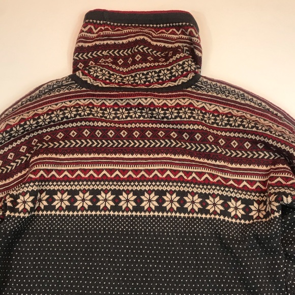 AVALANCHE Gray Cowl neck Sweater NORDIC Small Red - Picture 6 of 9